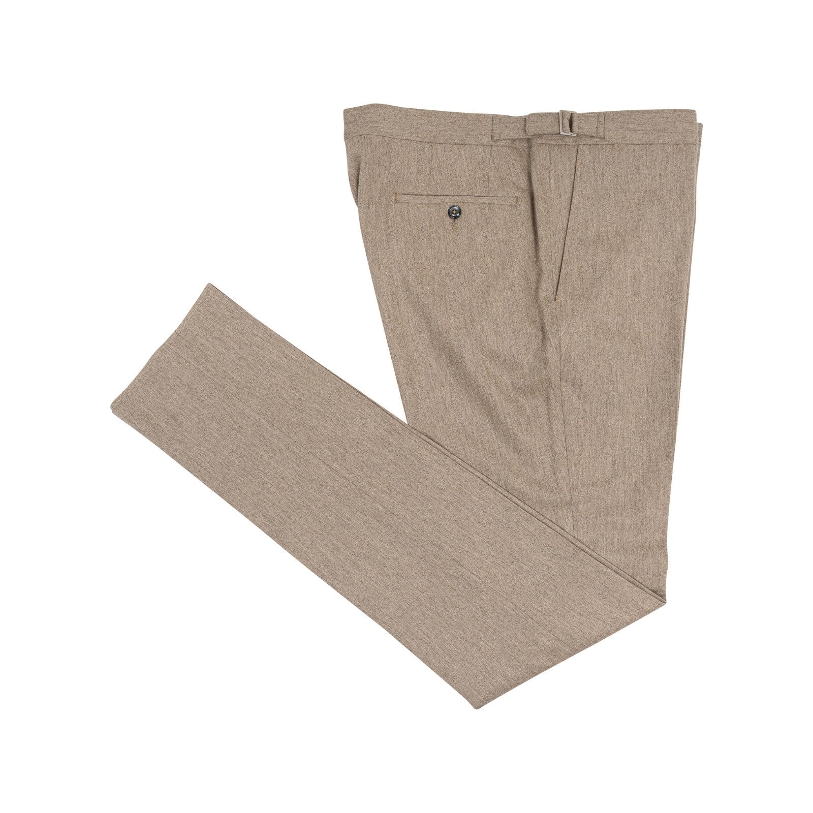 670$ RUBINACCI NAPOLI Beige Flannel Wool 120's Stretch Dress Pant 40 US / 56 EU