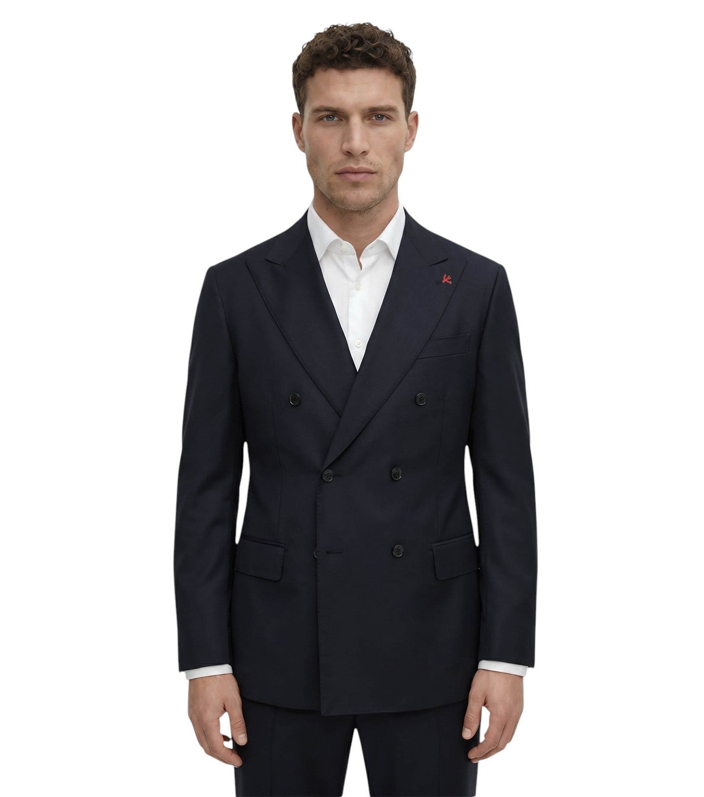 $7120 ISAIA "Marechiaro" Blue Midnight Double Breasted Suit Wool 42 US  52 EU 8R