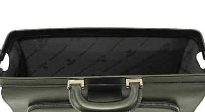 1520$ PINEIDER "Metro Smooth" Calf Diplomatic Briefcase Work Doctor Bag Green
