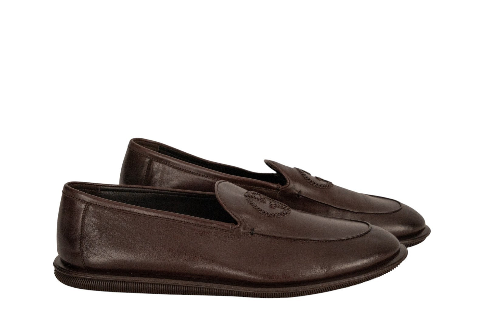 900$ GIORGIO ARMANI Shoes Sneakers Logo Espresso Leather 10.5 UK 11.5 US 44.5 IT