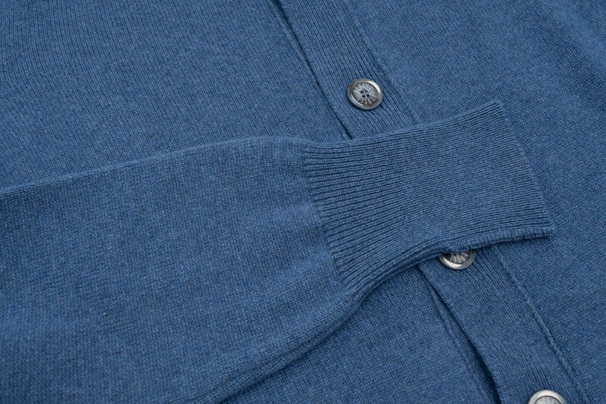 $2200 FEDELI CASHMERE "Carezza" Blue Cardigan Jacket 100% Cashmere 42 US / 52 EU
