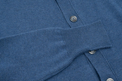 $2200 FEDELI CASHMERE "Carezza" Blue Cardigan Jacket 100% Cashmere 42 US / 52 EU