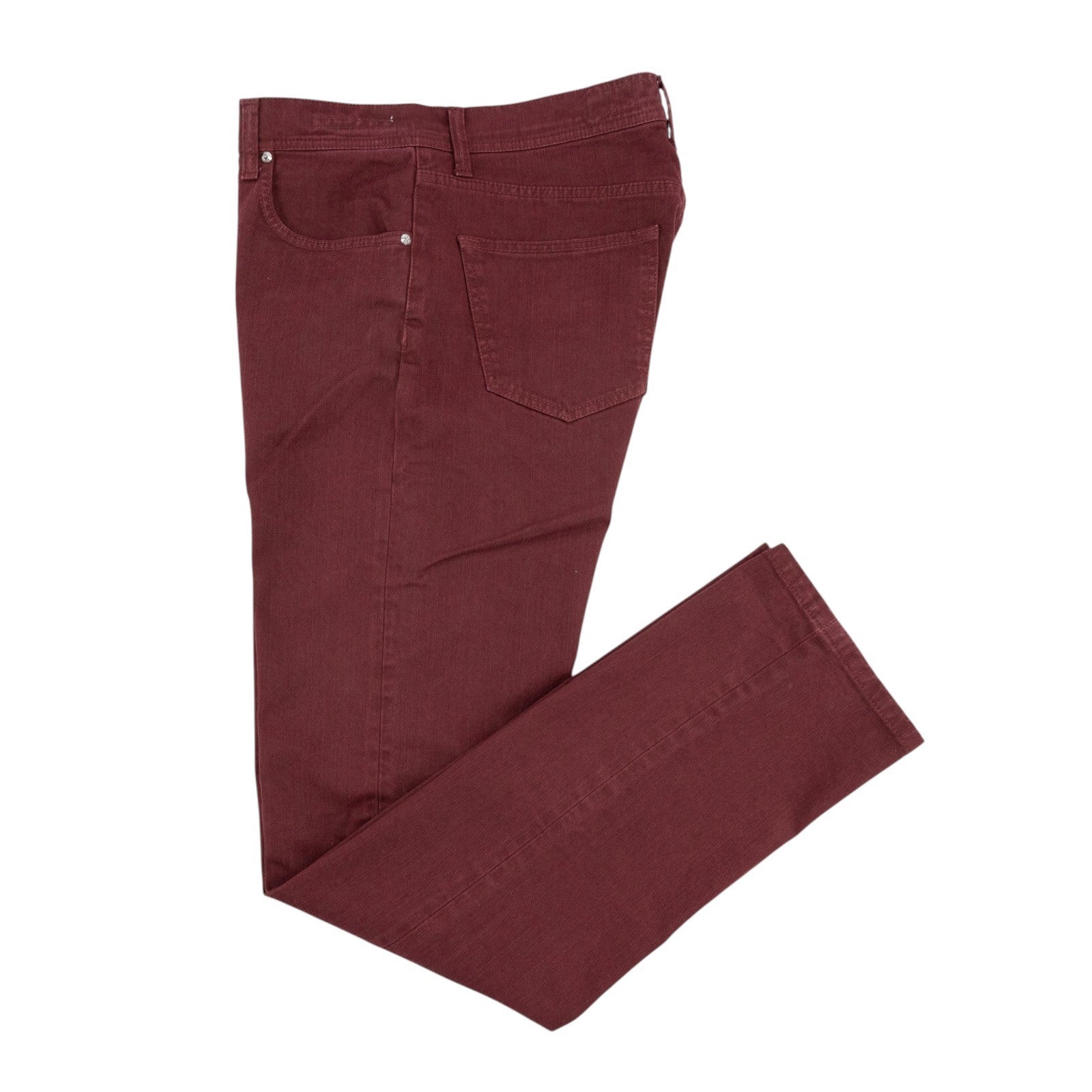 415$ LUIGI BORRELLI NAPOLI Burgundy Denim Jeans Pant Cotton 34 US / 50 EU