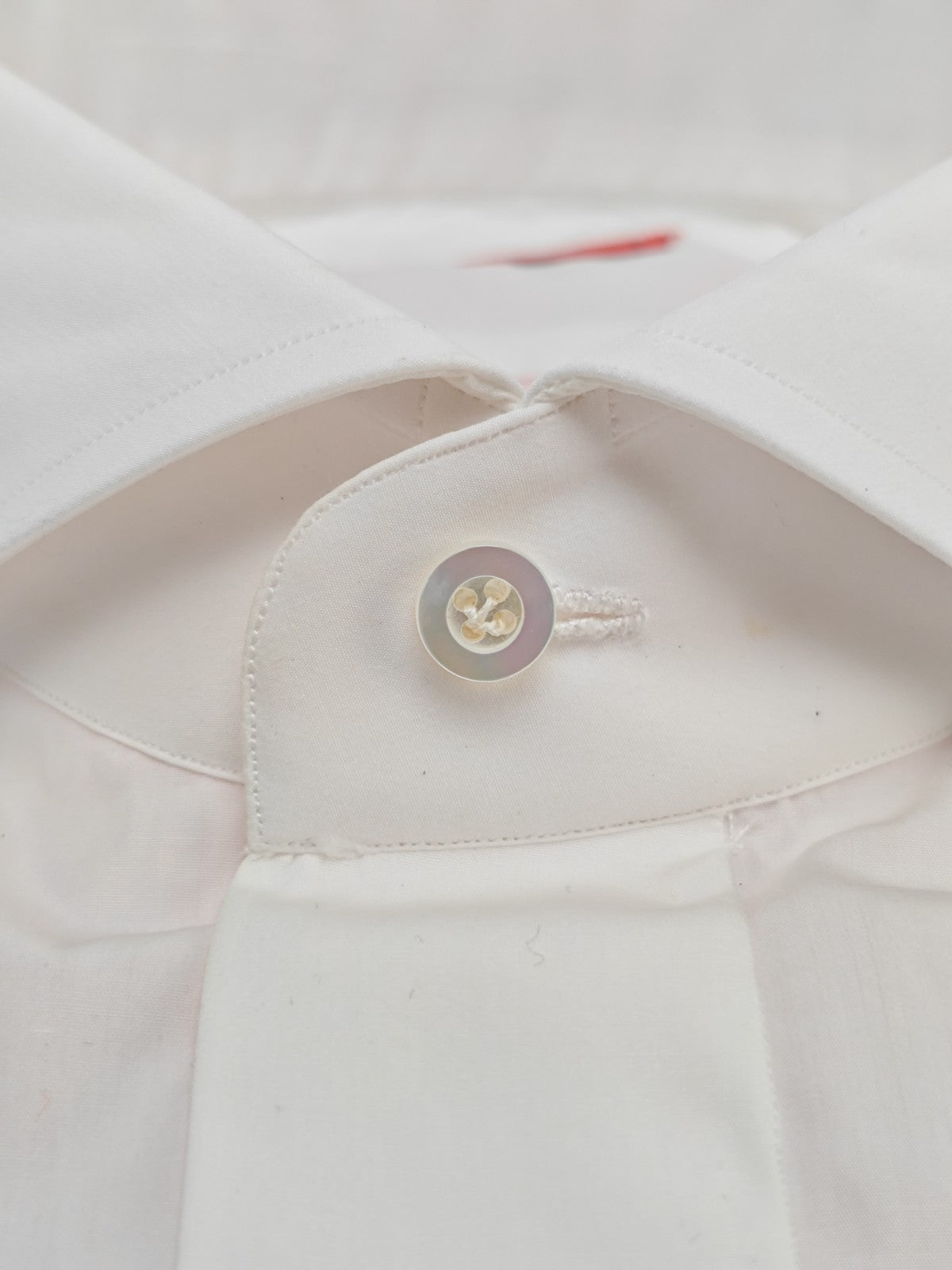 780$ ISAIA "Mix" Dress Shirt French Cuffs White Fine Cotton 16 - 41  3D
