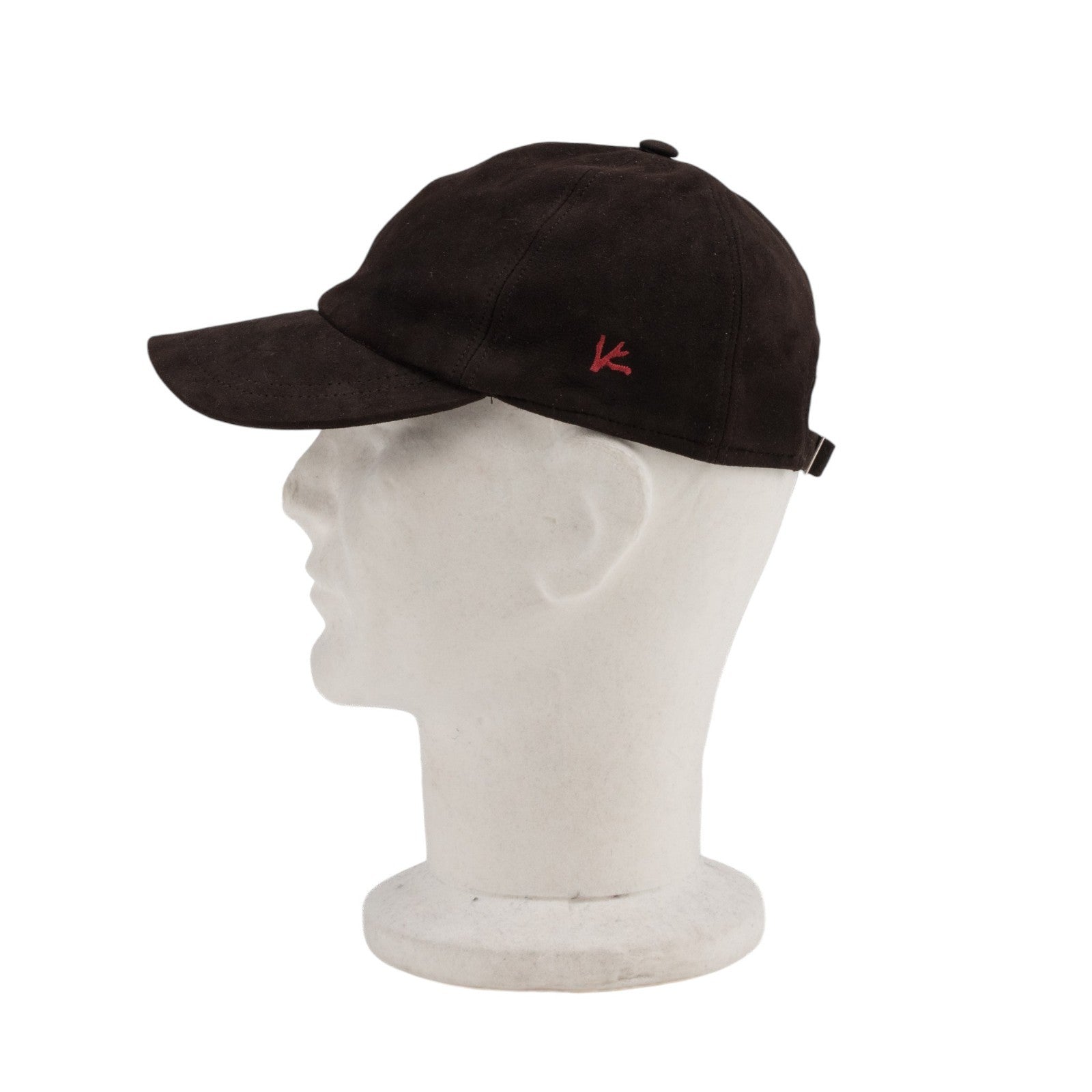 650$ ISAIA NAPOLI Dark Brown 100% Suede Leather 6-Panel Baseball Cap - Size 58