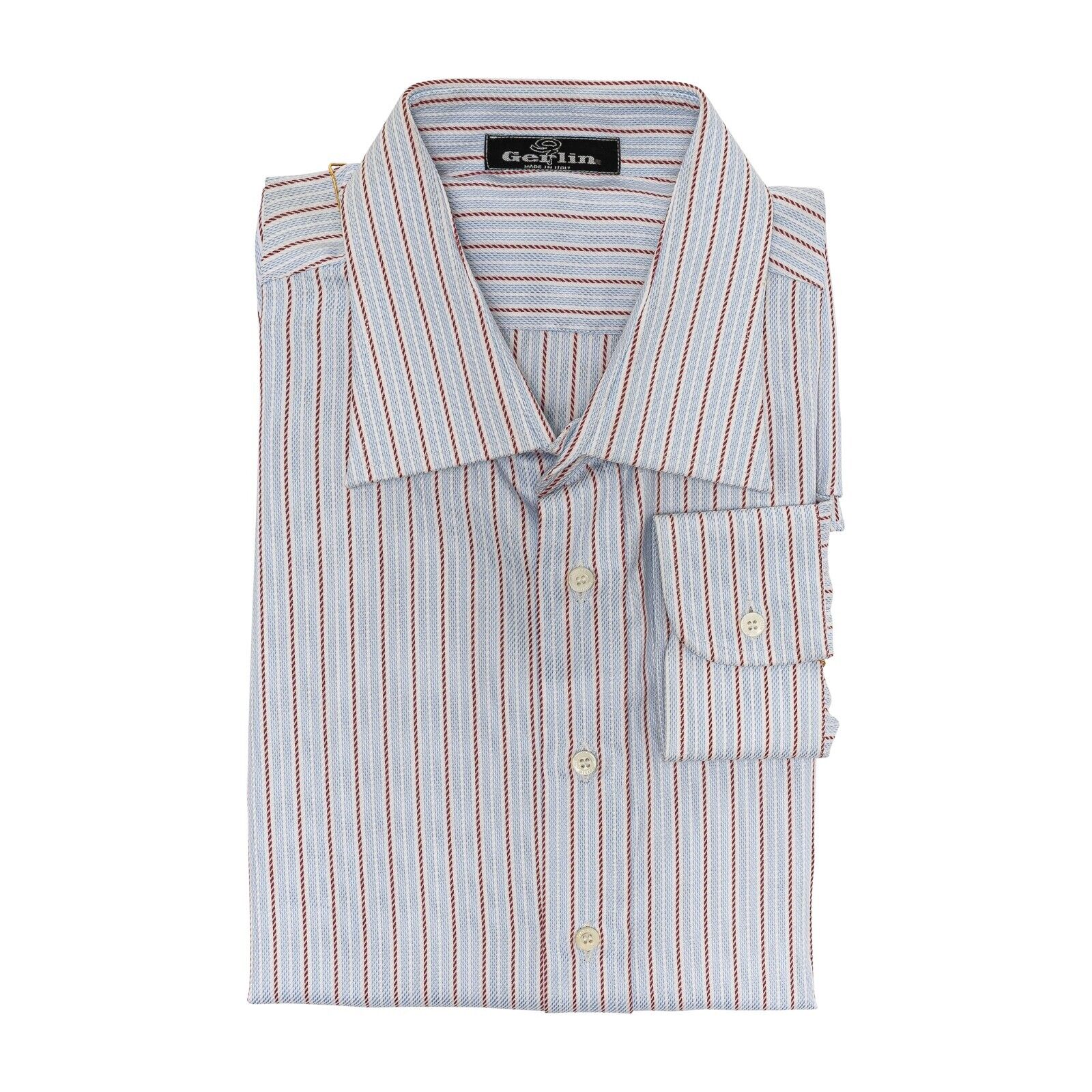 690$ LUXURY GERLIN Shirt Striped Heavy Cotton 16 - 41 6G BIJAN