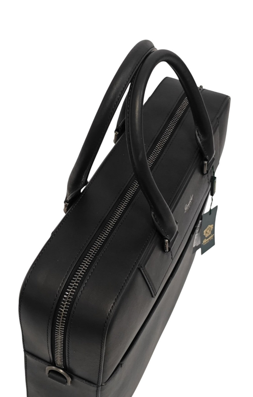 1240$ PINEIDER FIRENZE "Metro Smooth" Black Calf PC Briefcase Bag Document Case