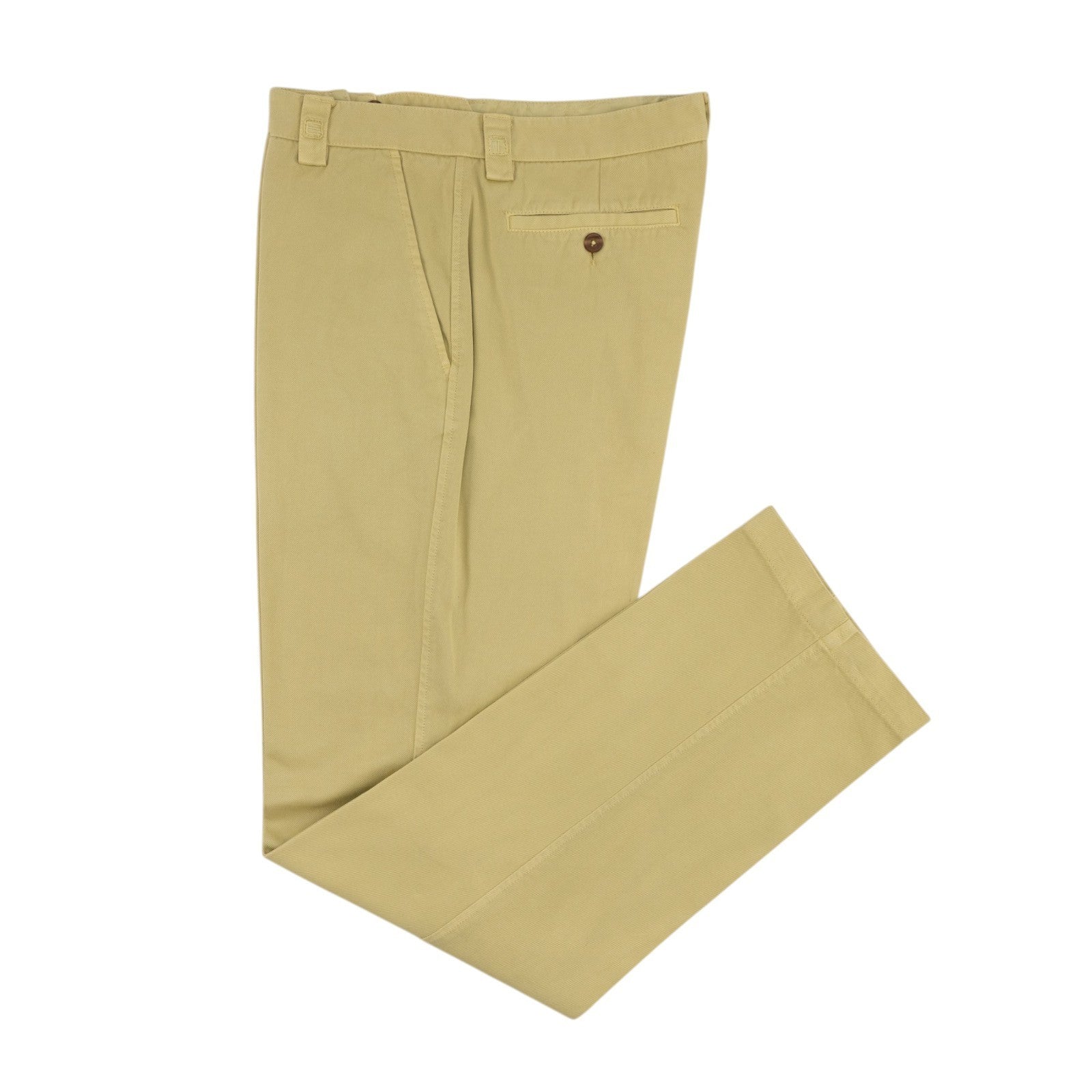 750$ ETRO MILANO Washed Yellow Cotton Twill Pant Straight Leg 30 US / 46 EU