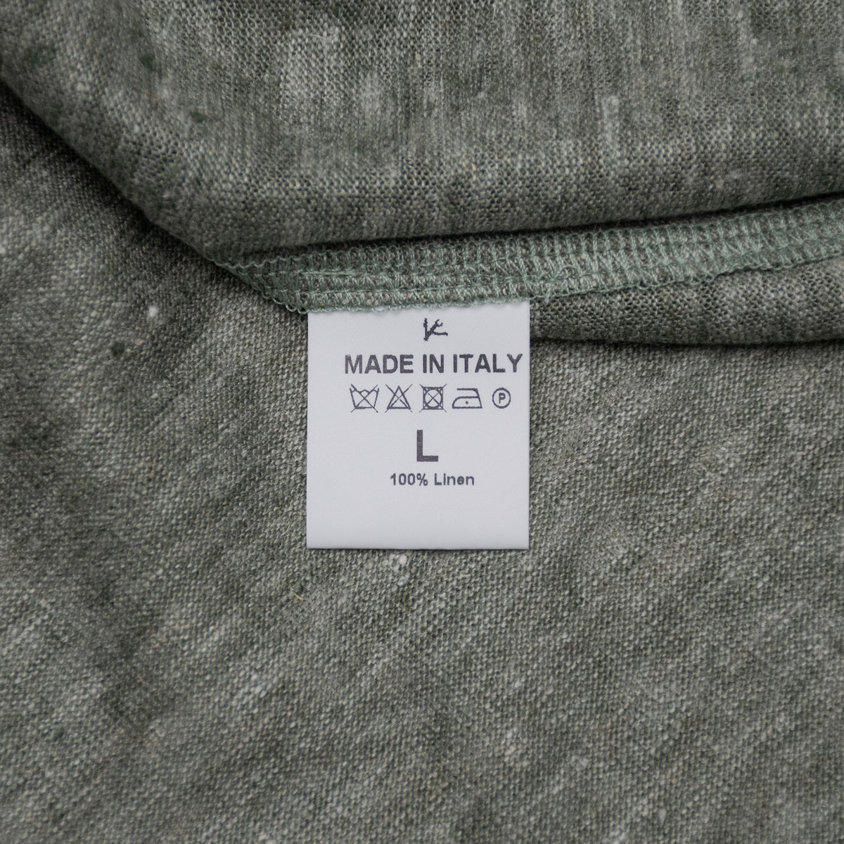 750$ ISAIA NAPOLI Olive Green T-Shirt 100% Linen Size M Made in Italy