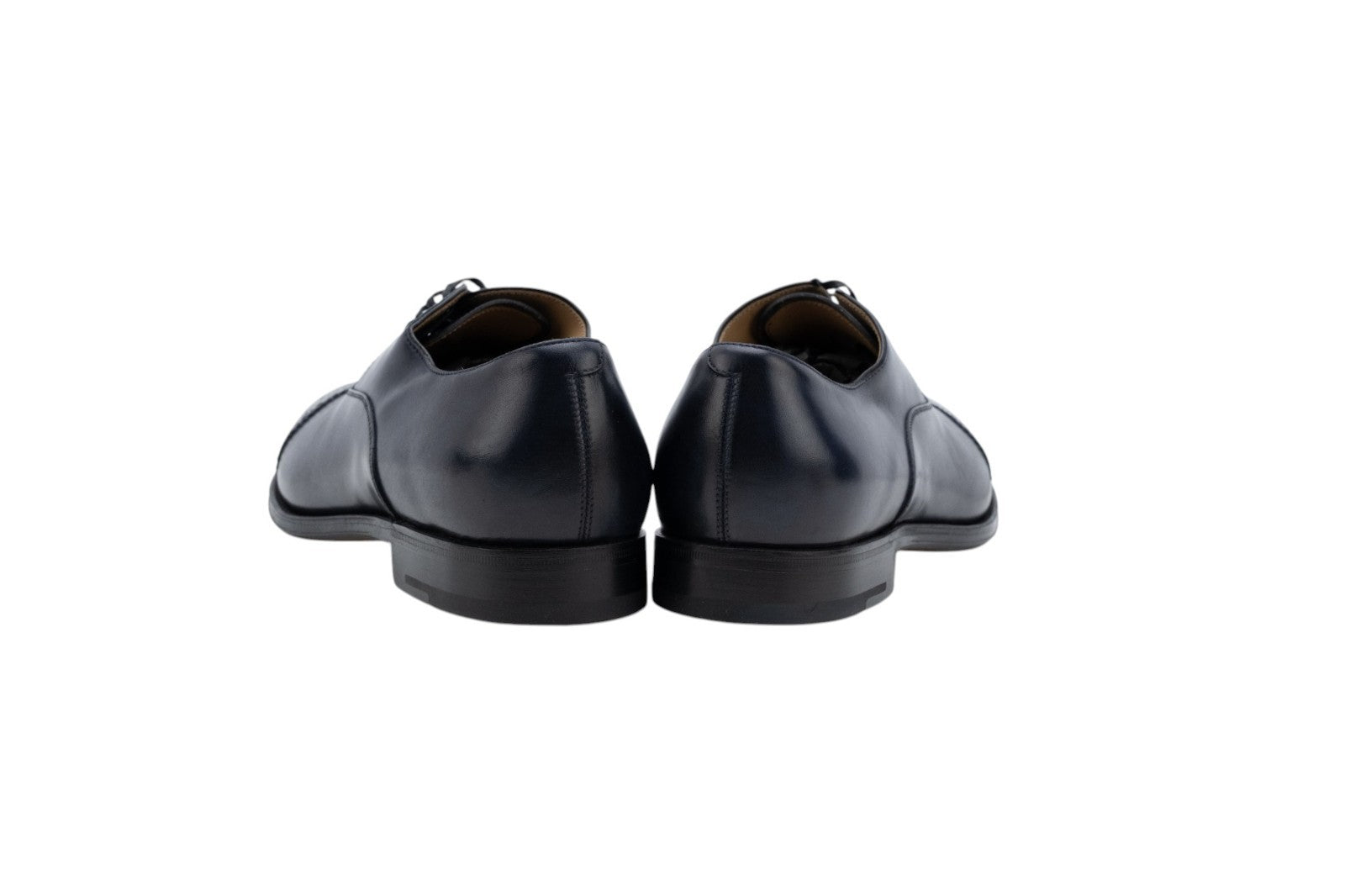 1220$ GIORGIO ARMANI Oxford Shoes Goodyear Blue Leather 5.5 UK  6.5 US  39.5 IT