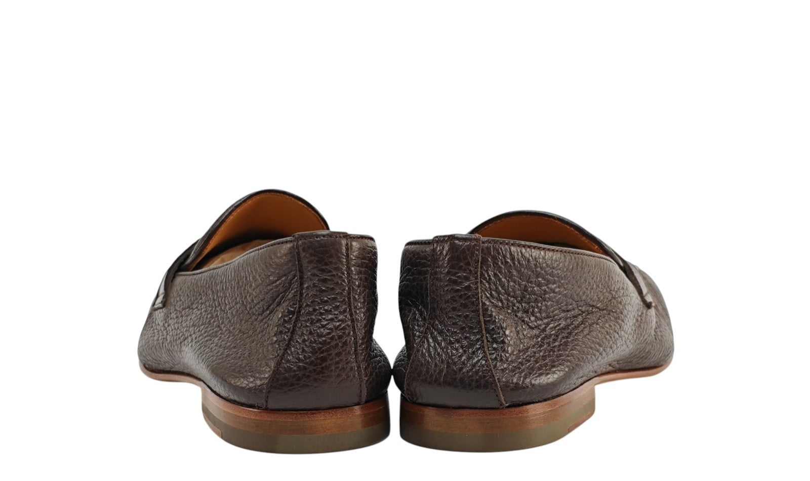 1250$ TESTONI "Carloforte" Unlined Loafer Shoes Deerskin Cigar  8 UK 9 US 42 IT