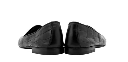 4000$ MARTEGANI 1891 Loafer Slip-On Shoes 100% ALLIGATOR Black  8 UK 9 US  42 IT