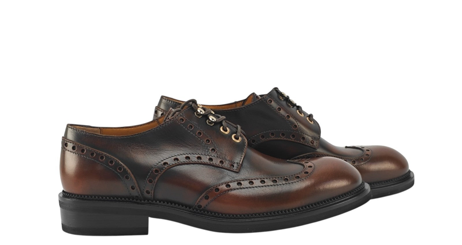 1200$ TESTONI Derby Shoes English Burnished Calf Brown 8 UK / 9 US / 42 IT