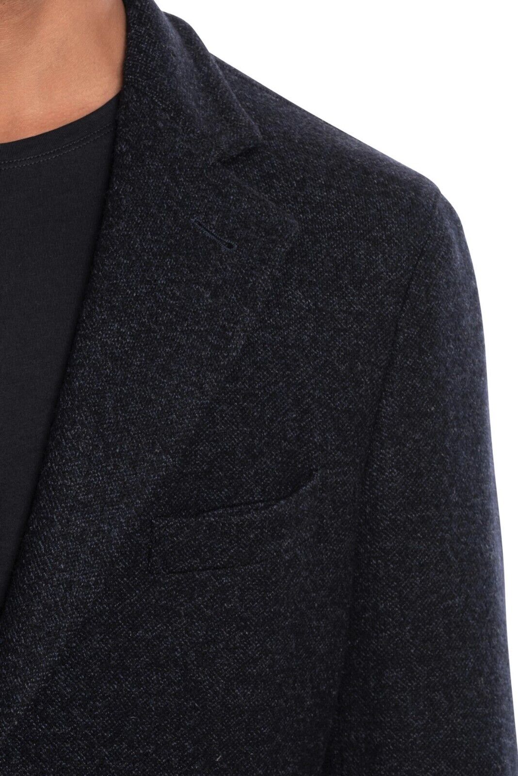 $1850 BOGLIOLI Single Braested Dark Blue Coat K.Jacket Flannel Wool 40 US 50 EU