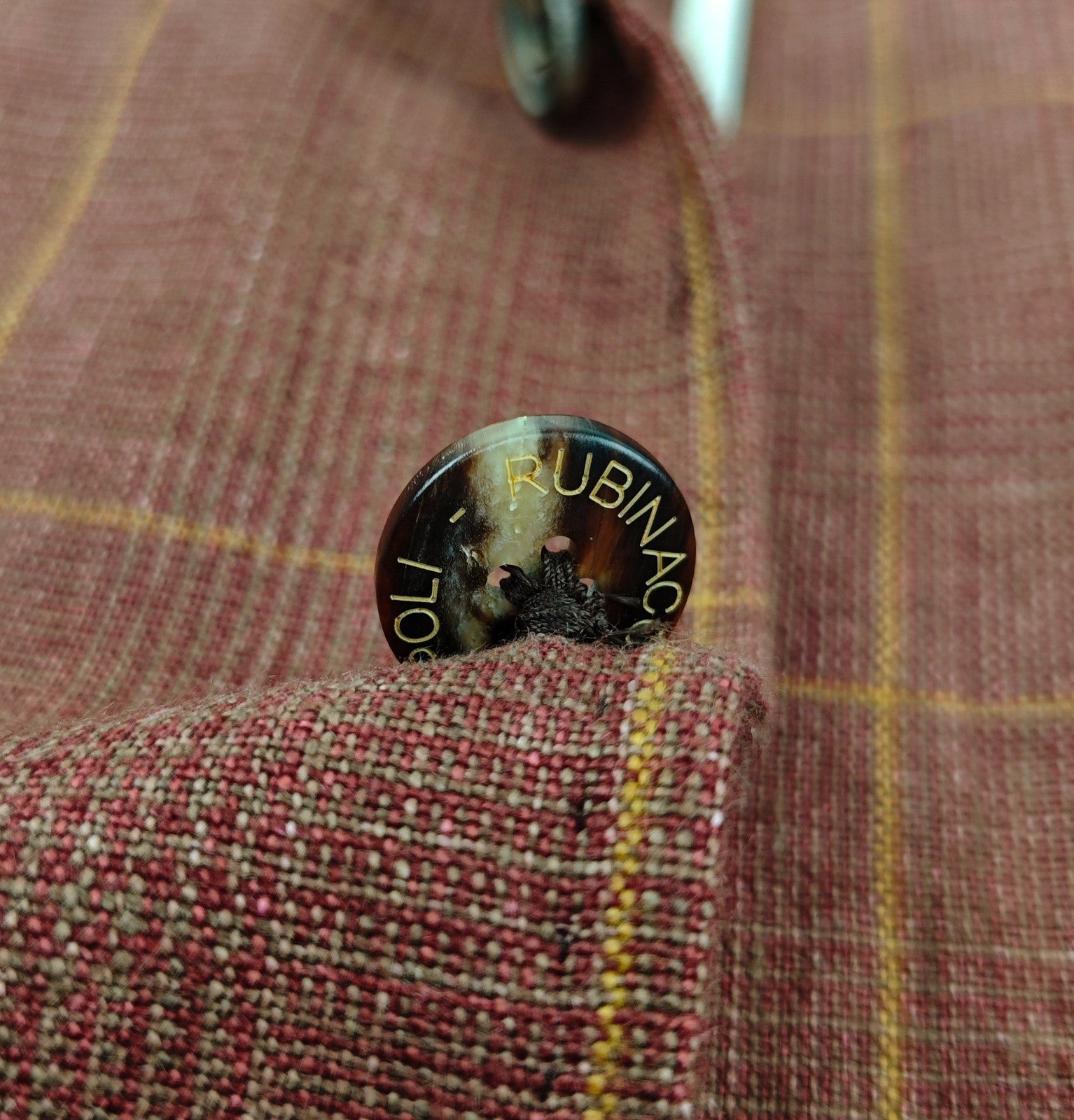 $1750 RUBINACCI NAPOLI Rust Unlined Jacket Sport Coat 100% Linen 40 US / 50 EU