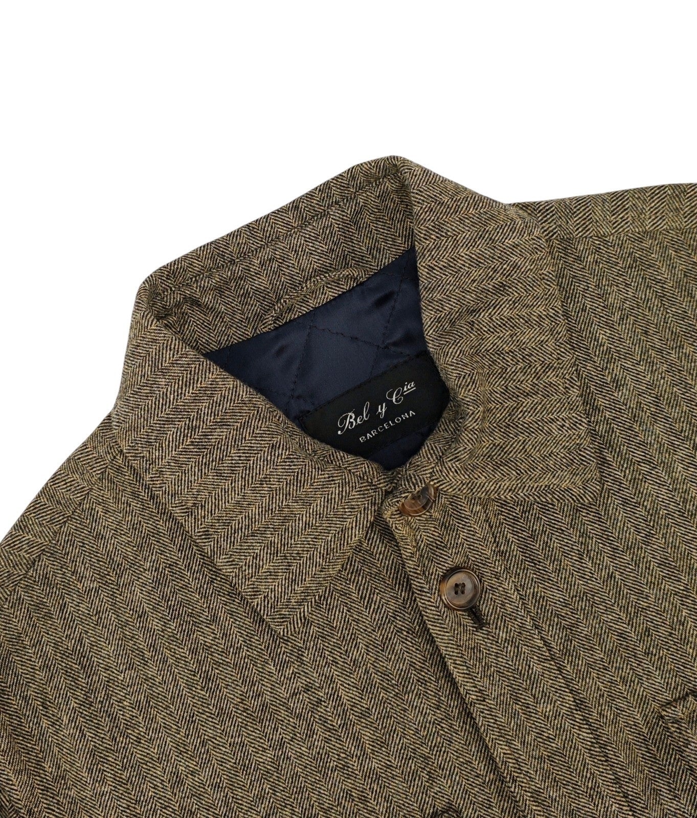 BEL Y CIA Barcelona Wool Field Jacket  Herringbone Brown  42 US / 52 IT