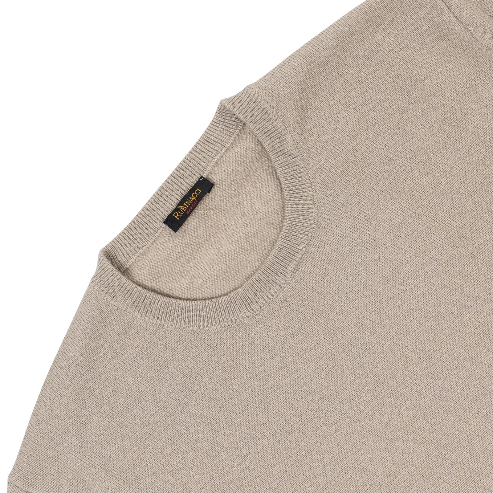 750$ RUBINACCI NAPOLI Beige Sweater Crewneck 100% Soft Cashmere Size M
