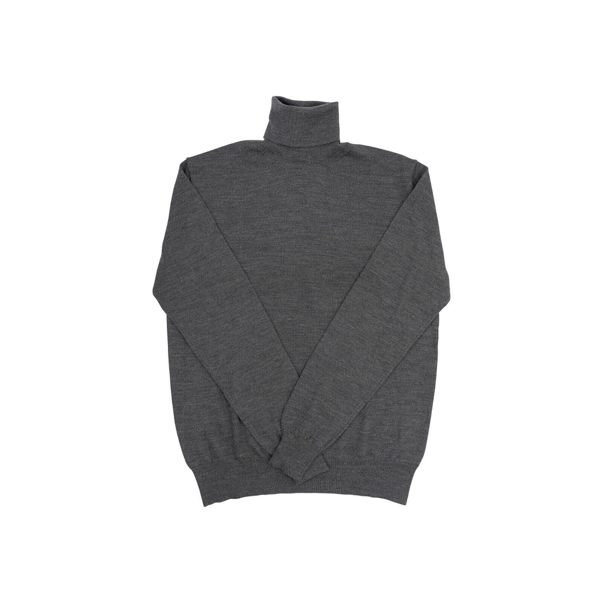 1400$ ISAIA NAPOLI Gray Knit Sweater Turtleneck Fine Wool Size S