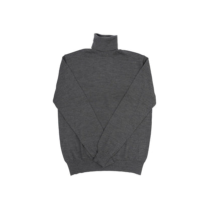 1400$ ISAIA NAPOLI Gray Knit Sweater Turtleneck Fine Wool Size S