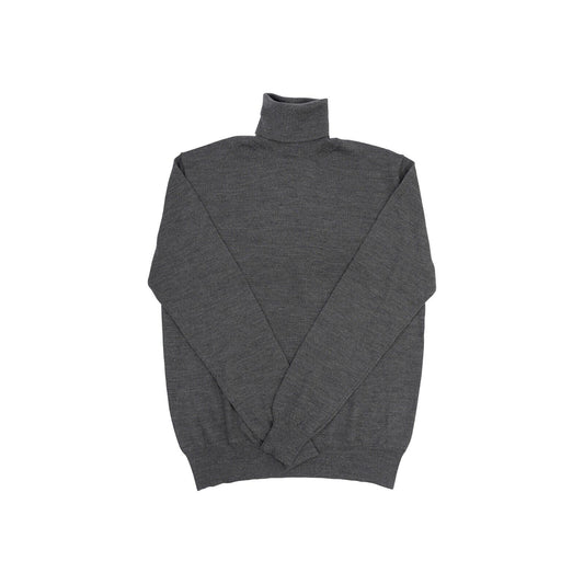 1400$ ISAIA NAPOLI Gray Knit Sweater Turtleneck Fine Wool Size S