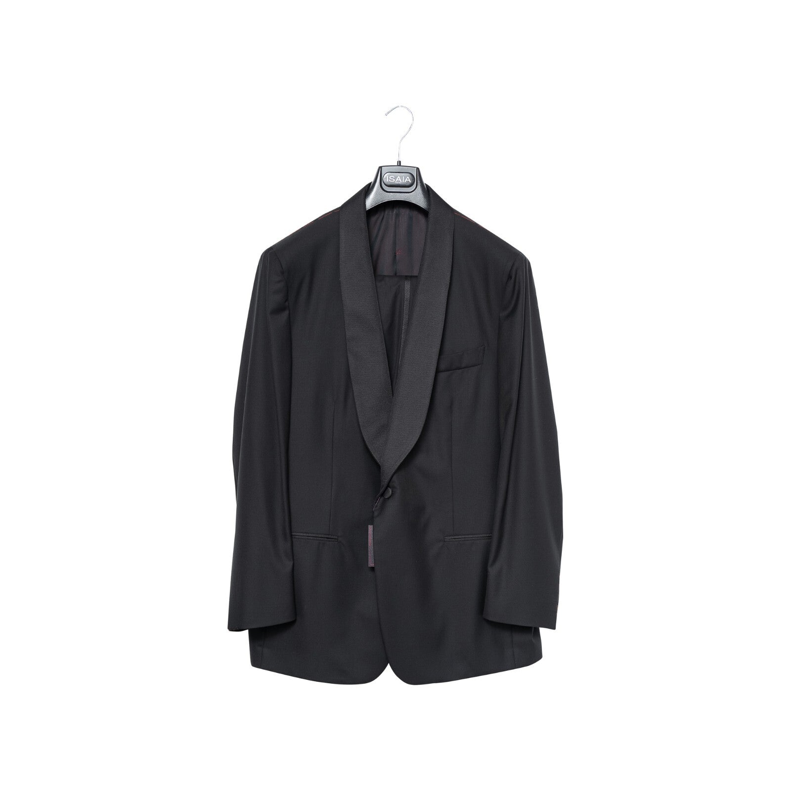 $5800 ISAIA "Aquaspider" Black Tuxedo Smoking Suit Wool 160's  48 US / 58 EU 7R