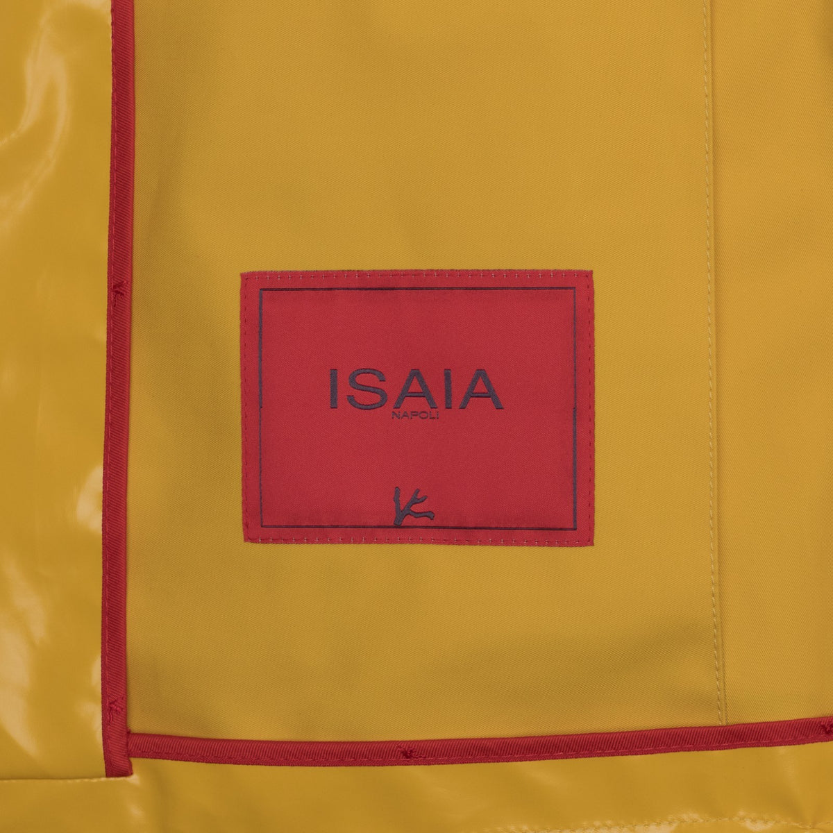5500$ ISAIA NAPOLI Parka Zip Raincoat Yellow Coated Waterproof Cotton Size M