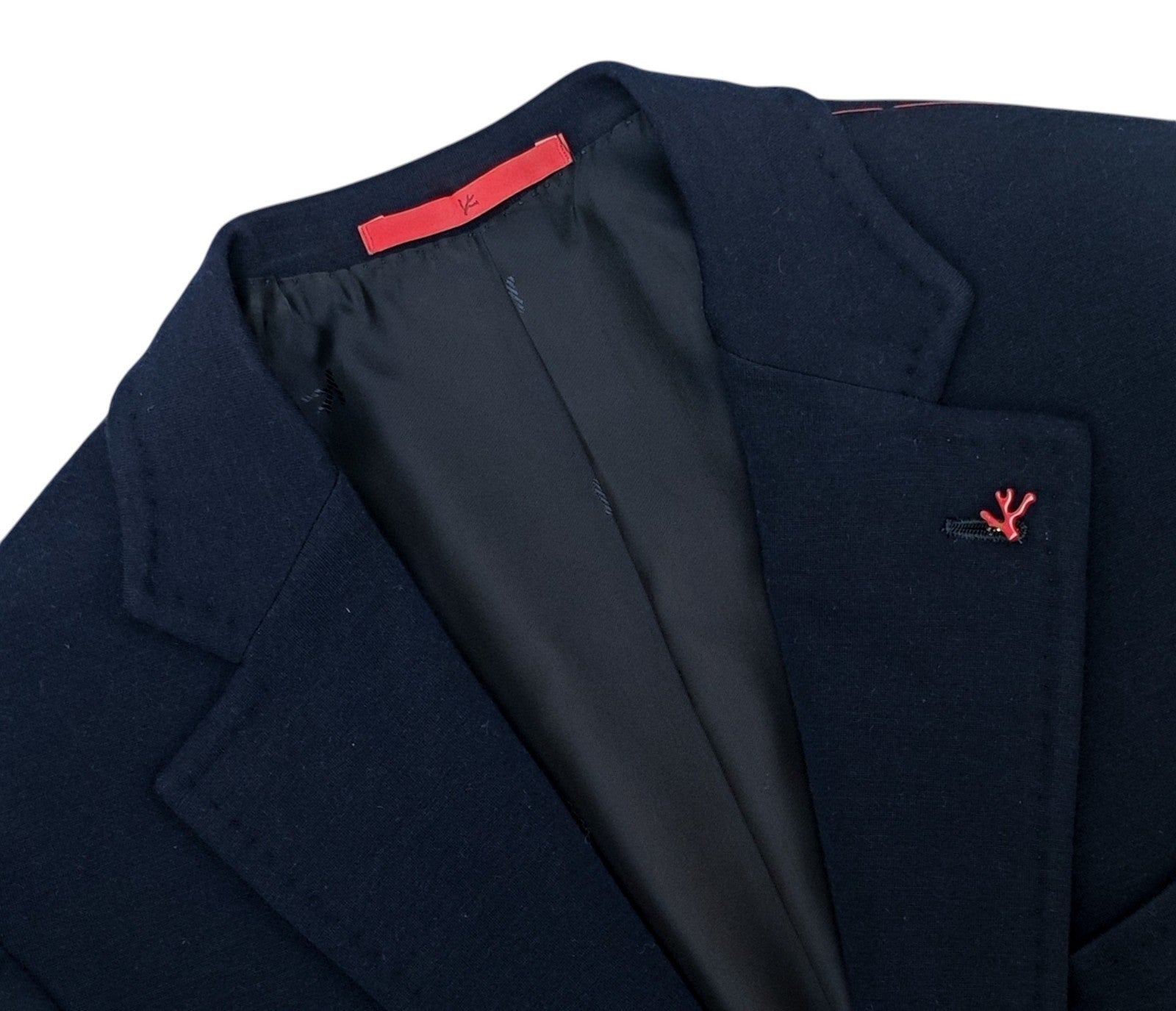 $7250 ISAIA NAPOLI "Domenico" Blue Navy Drawstring Suit Jersey Wool Super 200'