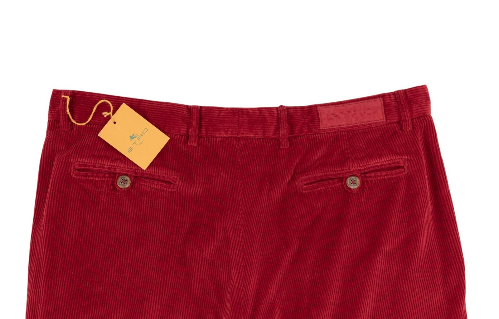 780$ ETRO MILANO Red Corduroy Cotton Pant Straight Leg 38 US / 54 EU