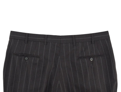 $6850 ISAIA NAPOLI "Gregorio" Dark Gray Suit Hand-Sewn Fine Wool Striped