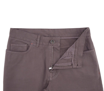 725$ ISAIA NAPOLI Plum 5 Pocket Jeans Trouse Denim Cotton Slim 32 US / 48 EU