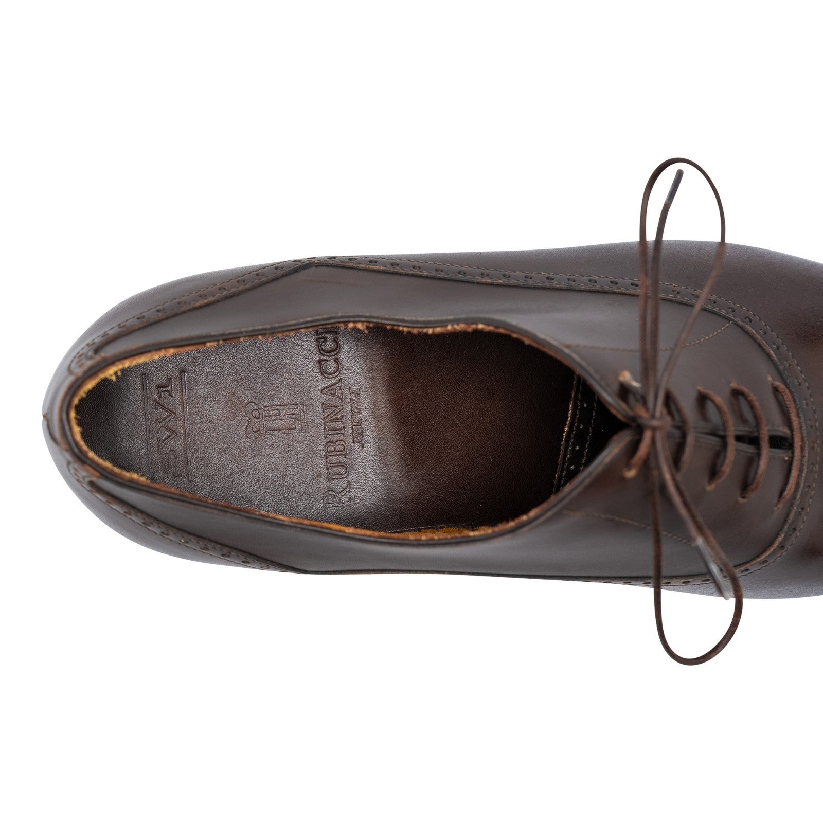 1100$ RUBINACCI NAPOLI Francesina Oxford Shoes – Brown – Handmade in Italy