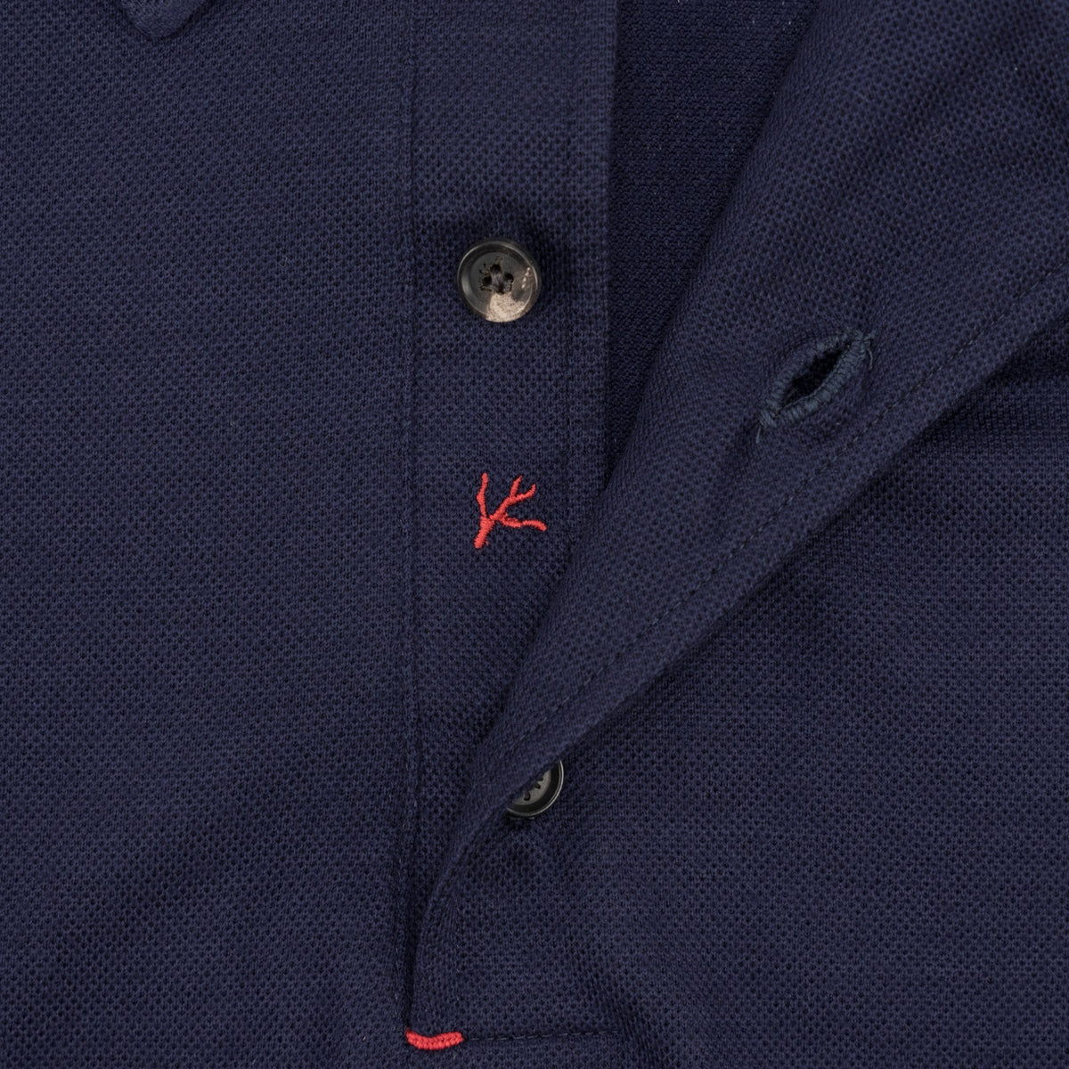 1050$ ISAIA NAPOLI Blue Navy Short Sleeve Handmade Polo 100% Wool Size XL