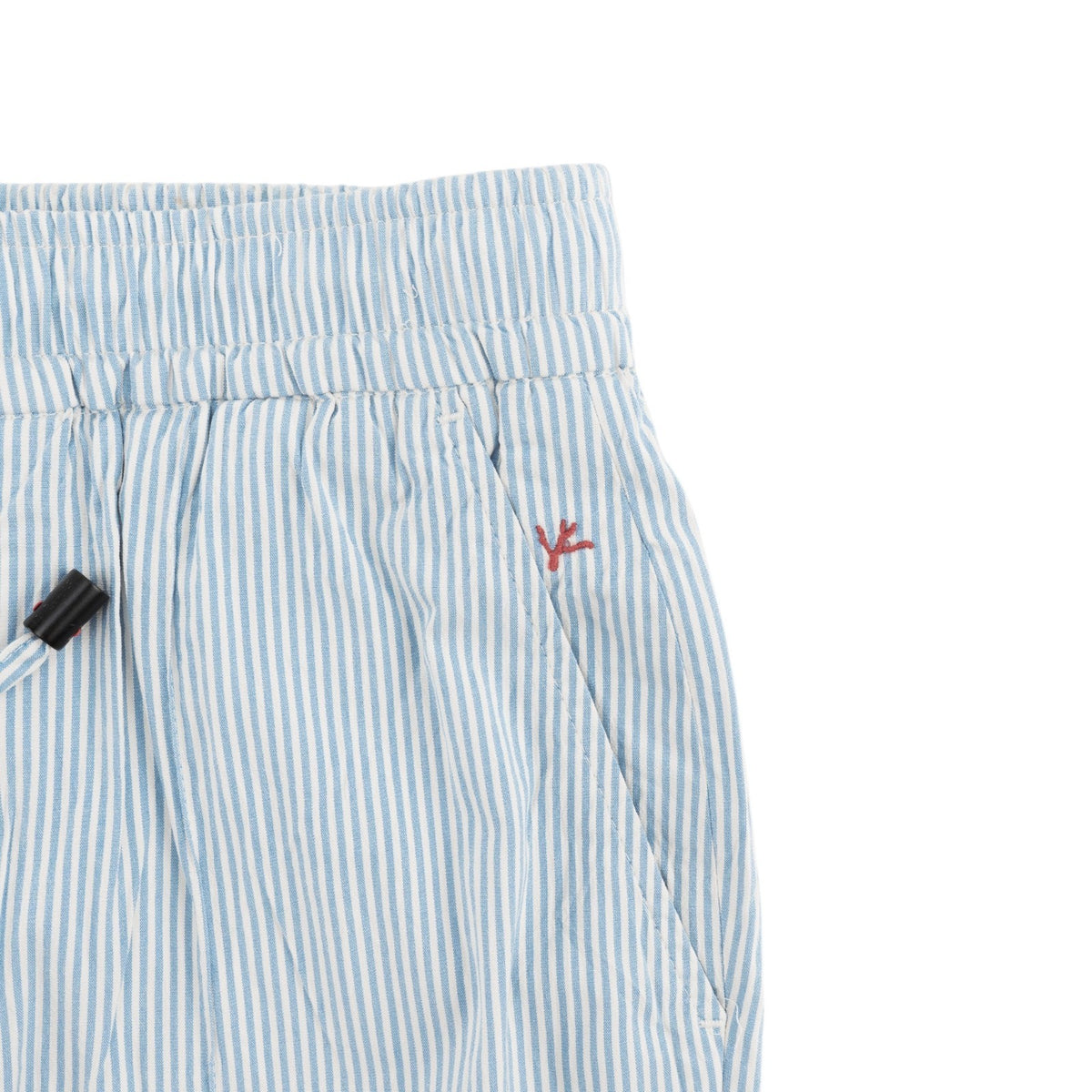 1450$ ISAIA Light Blue Striped Drawstring Pant Cotton-Silk Relaxed 32 US / 48 EU