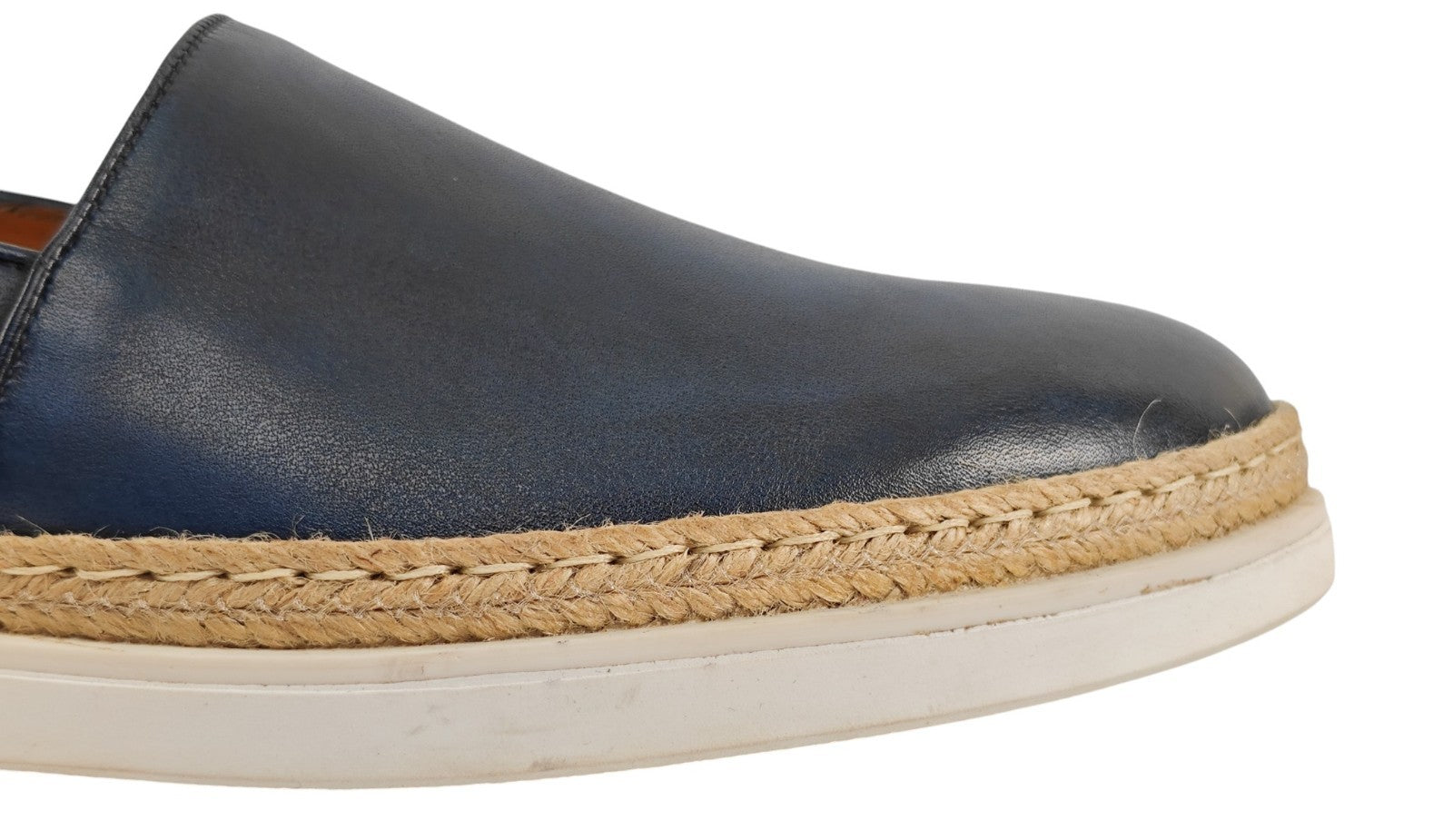 700$ TESTONI Espadrillas Shoes Antique Lux Calf Blue Indigo 8 UK / 9  US / 42 IT