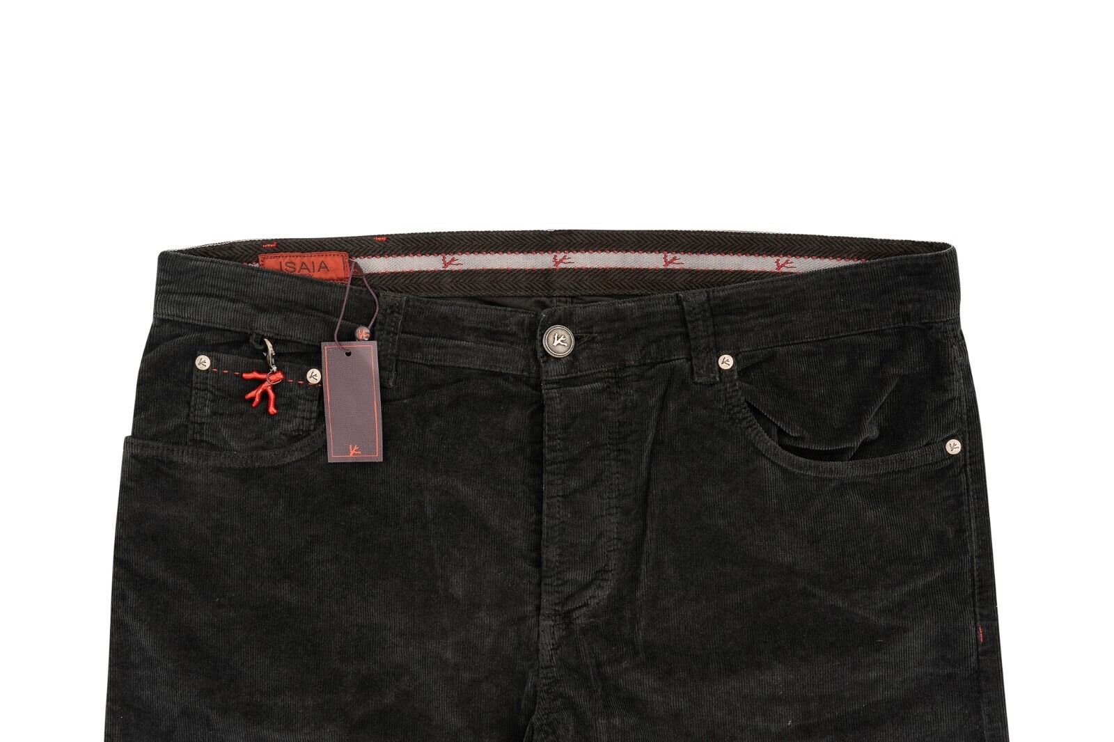 690$ ISAIA NAPOLI Gray 5 Pockets Trousers Pant Corduroy Cotton 38 US / 54 EU