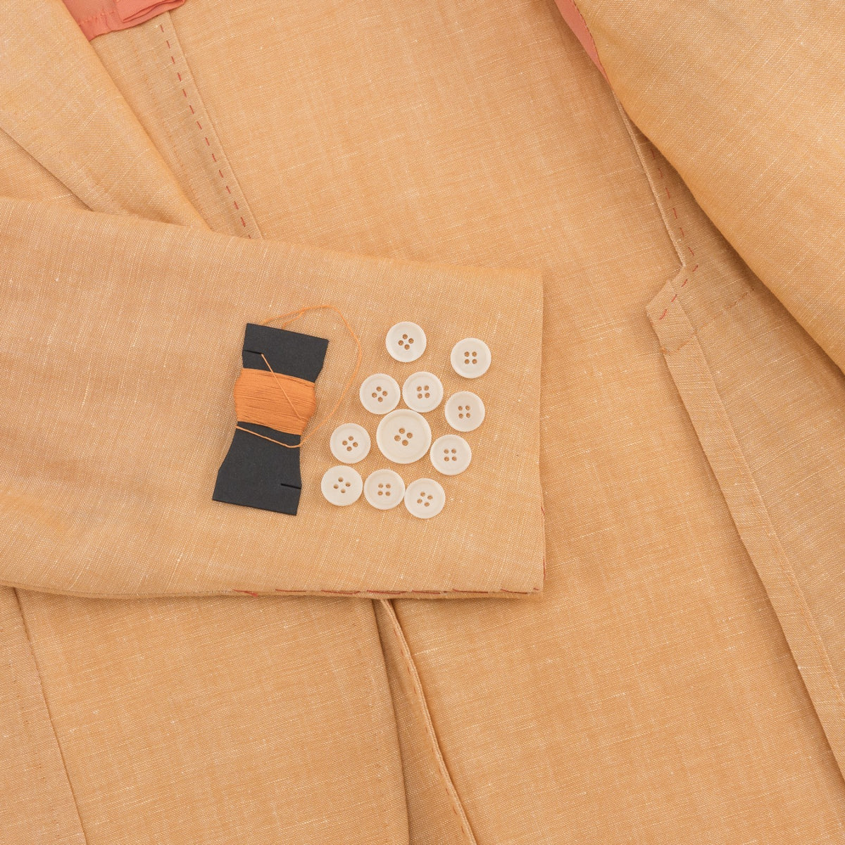 $5900 ISAIA NAPOLI "Capri" Orange Suit Fine Wool / Linen 38 US / 48 EU 8R
