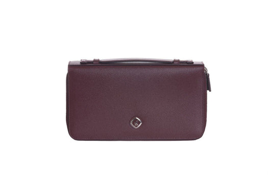 JM ICON by JOHNNY MANGLANI Burgundy Clutch Bag Double Organizer Handbag Wallet