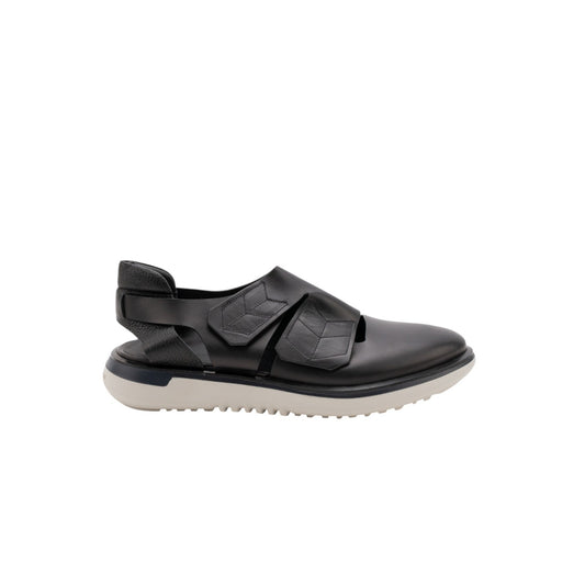 1250$ GIORGIO ARMANI Sandal Sneakers Shoes With Cut-Outs Black Leather