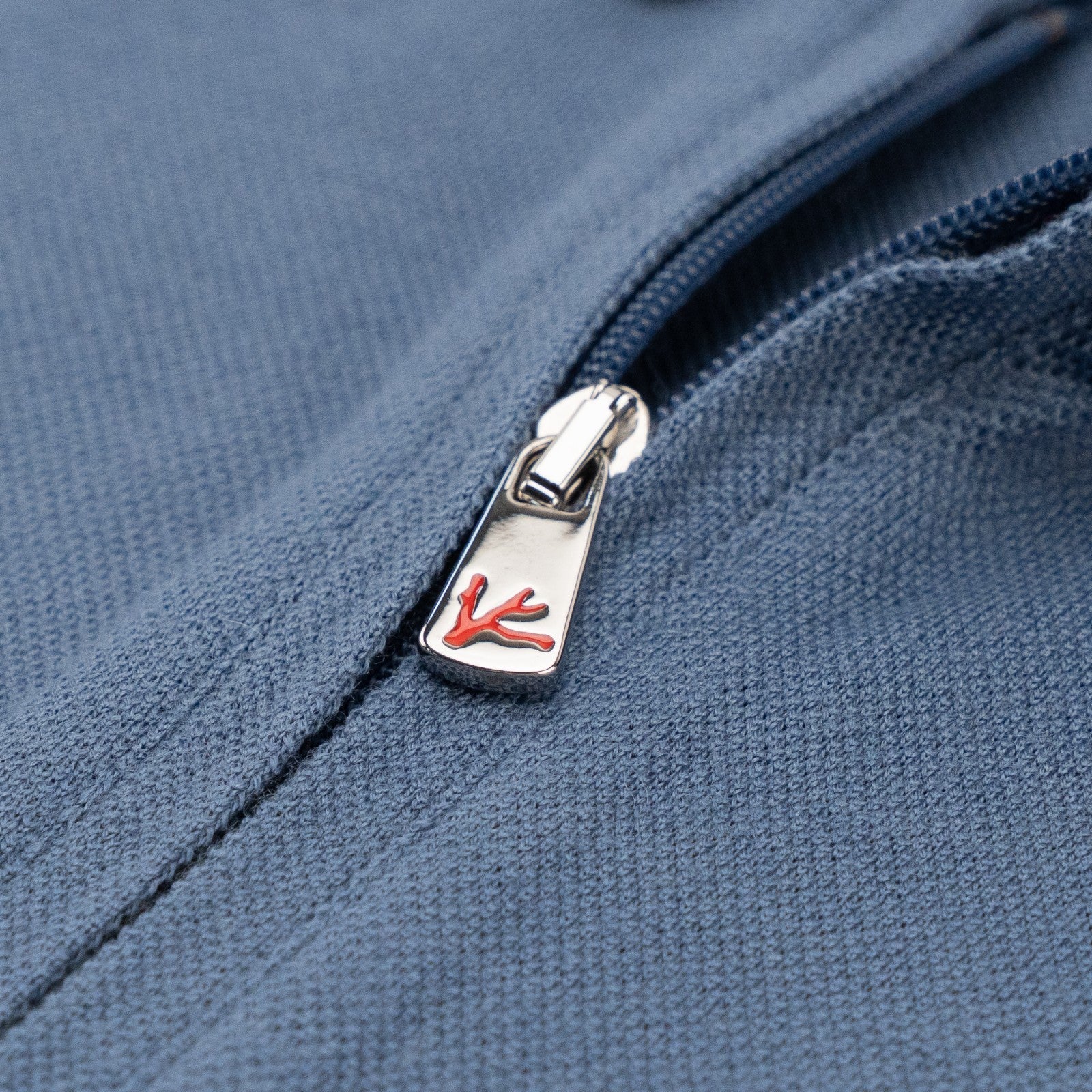 1100$ ISAIA NAPOLI Blue Handmade Polo Zip Short Sleeve Knit Wool