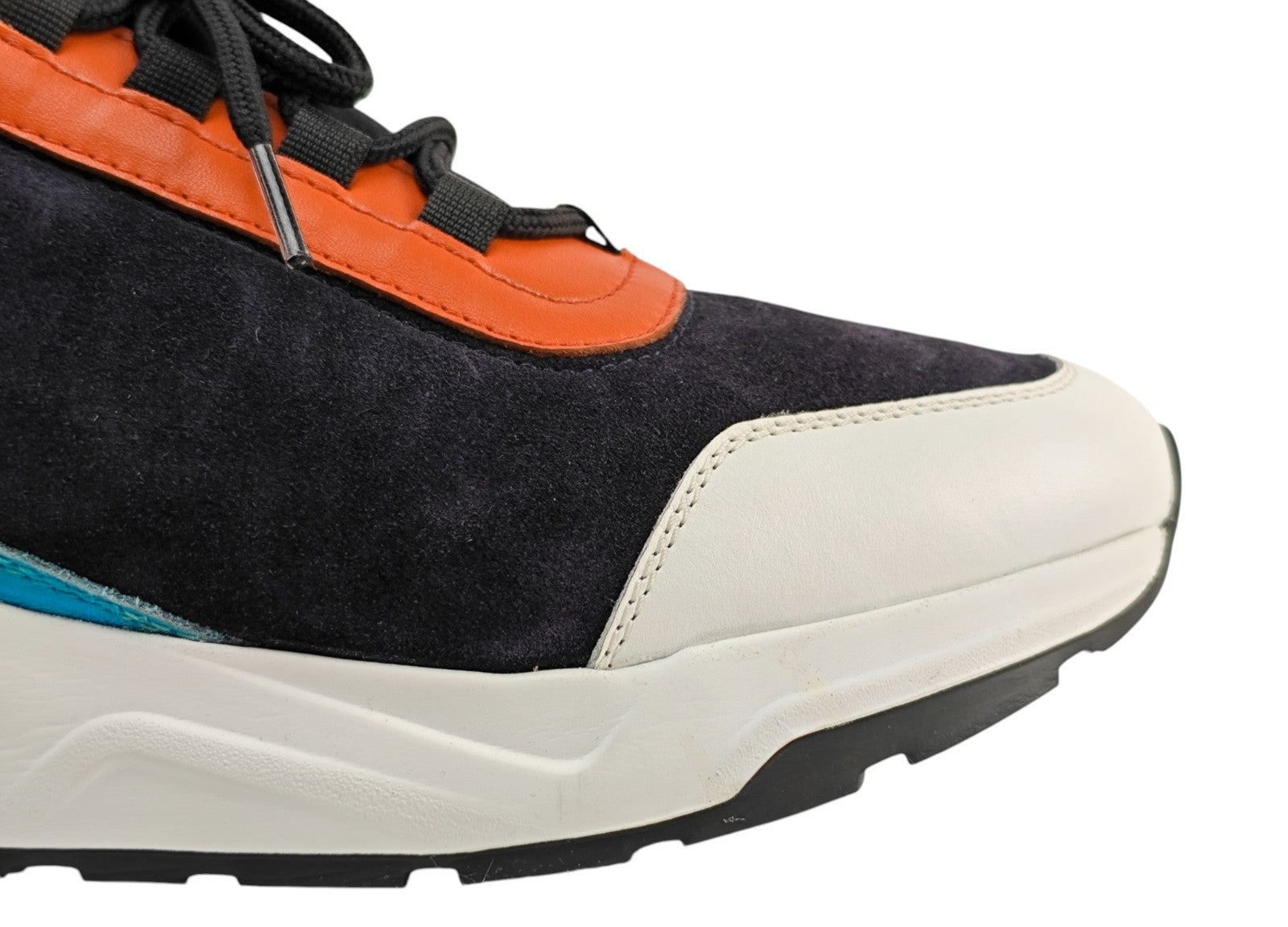 850$ TESTONI "Cagliari" Sneaker Shoes Suede + Calf Blue  8 UK / 9 US / 42 IT