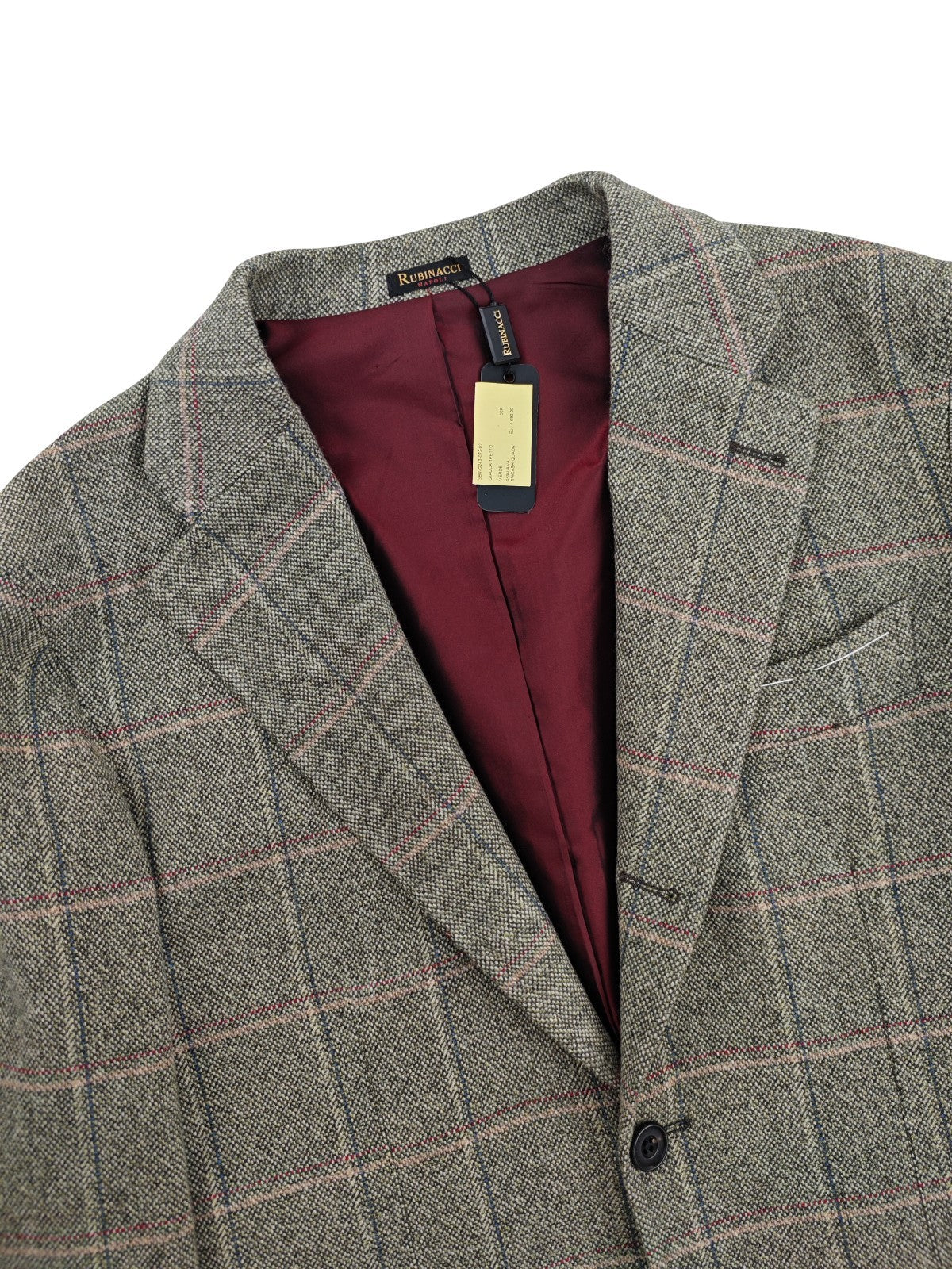 $1950 RUBINACCI NAPOLI Green Checks Jacket Sport Coat Cashmere Wool  40 US 50 EU