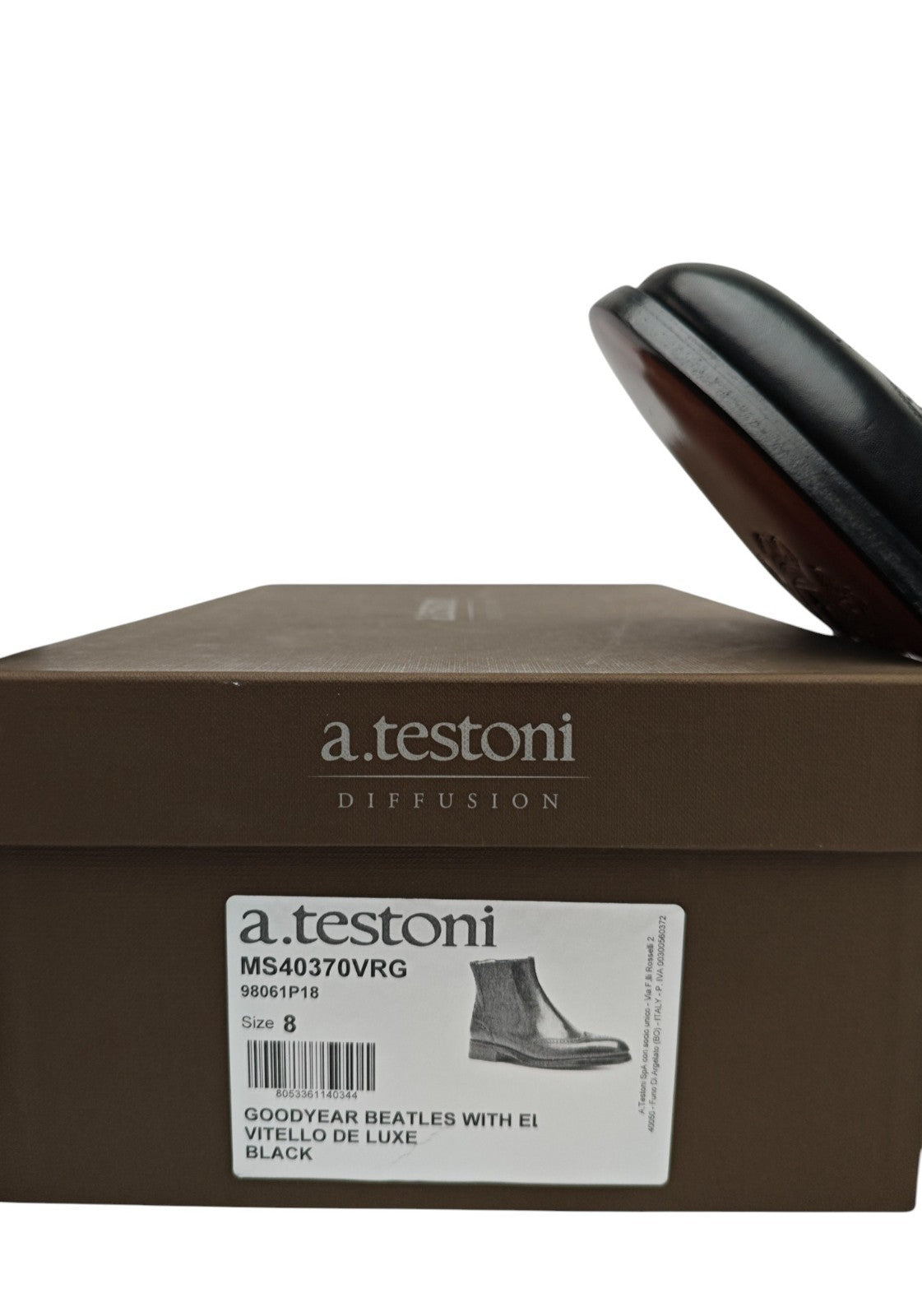 1650$ TESTONI Chelsea Boot Goodyear Welted Black Calf  8 UK / 9 US / 42 IT