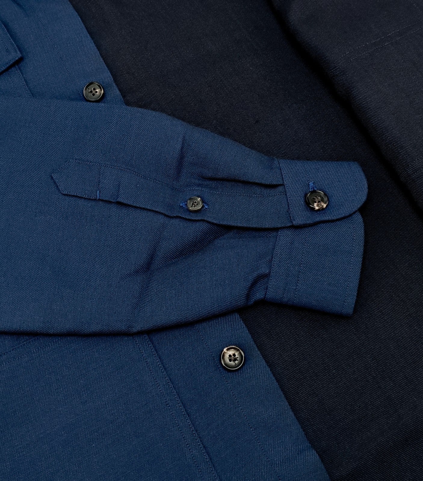 $1850 ISAIA NAPOLI Blue Hand-Sewn Overshirt Jacket Wool - Cashmere  Size M