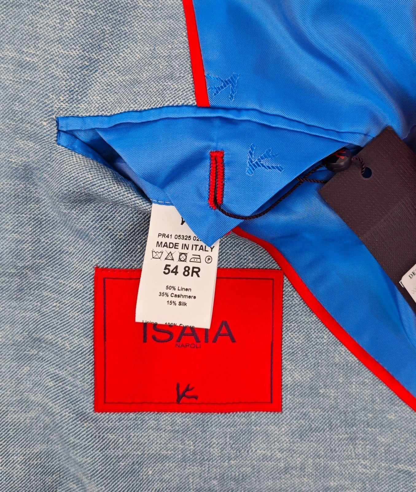 $5400 ISAIA NAPOLI Sky Blue Jacket Sport Coat Cashmere Silk Linen 44 US 54 EU 8R