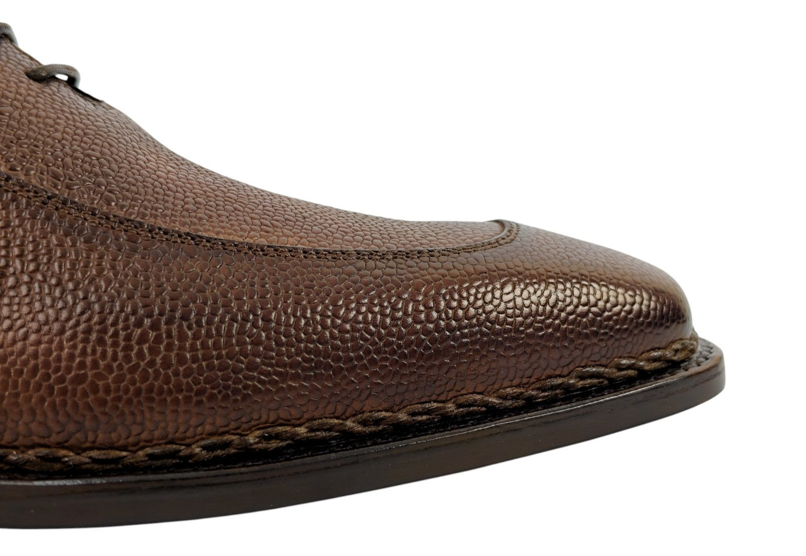 1800$ TESTONI Oxford Shoes Norwegian Welted Caviar Calf  8 UK / 9 US / 42 IT