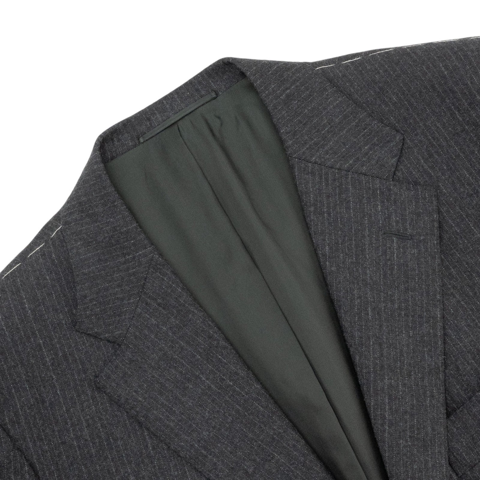 2800$ SARTORIO NAPOLI by KITON Gray Handmade Suit Wool Pinstripe 44 US / 54 IT