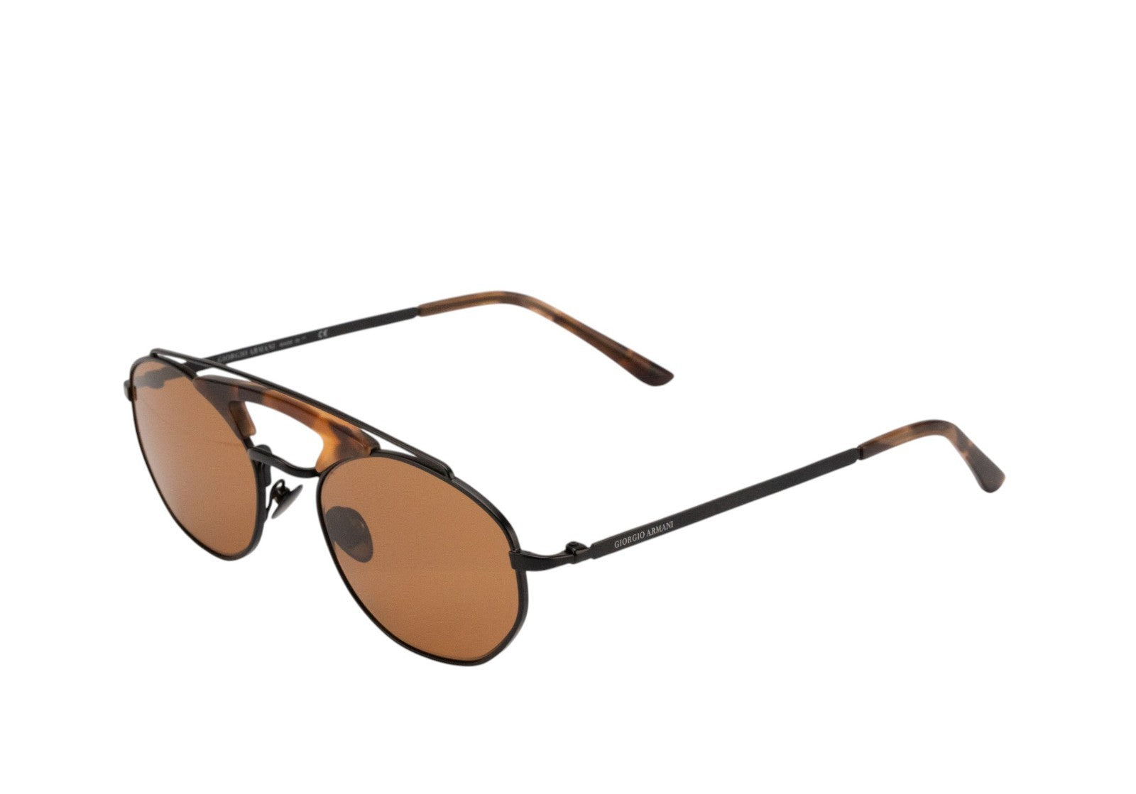 520$ GIORGIO ARMANI Eyeglasses Bridge Round Aviator Sunglasses Matte Tortoise