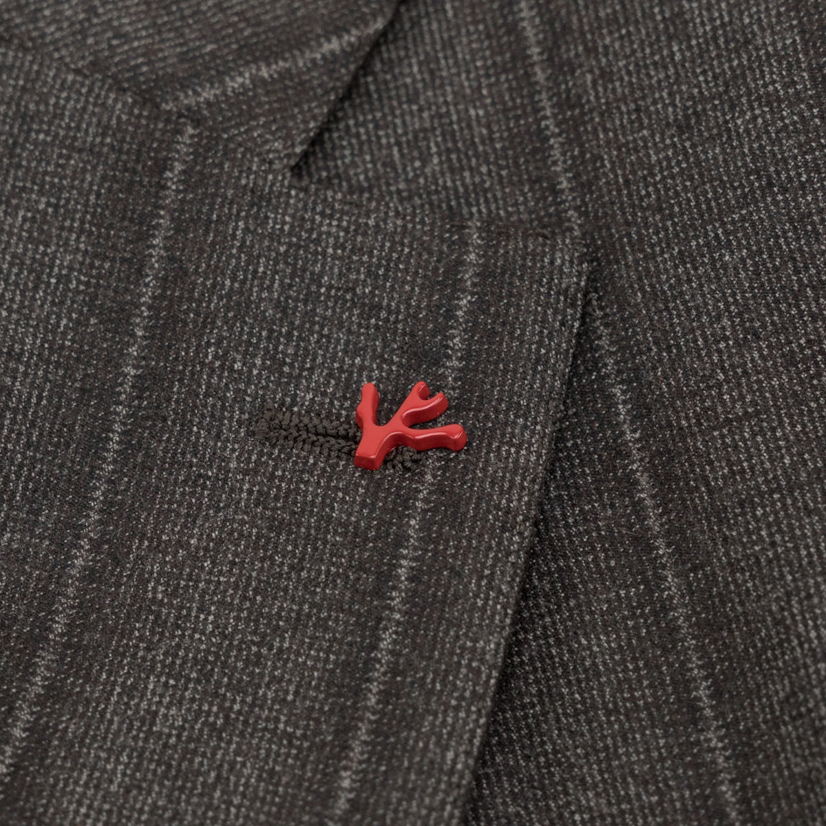 $6850 ISAIA NAPOLI "Marechiaro" Brown / Gray Suit Hand-Sewn Wool Striped