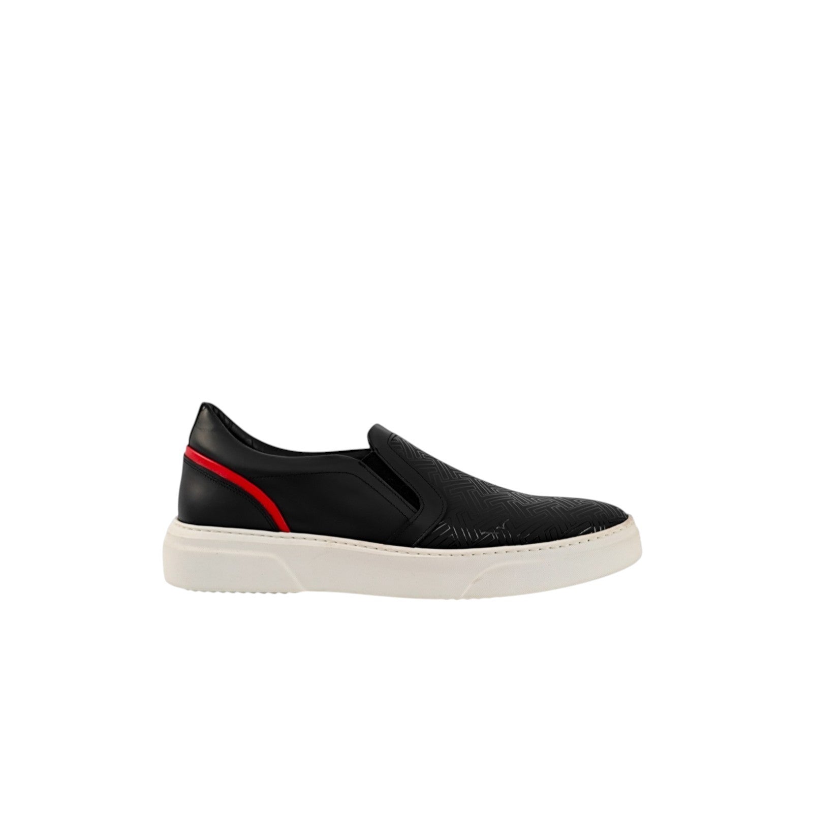 700$ TESTONI Black SlipOn Sneaker Shoes Weaving Pattern  8 UK  / 9 US / 42 IT