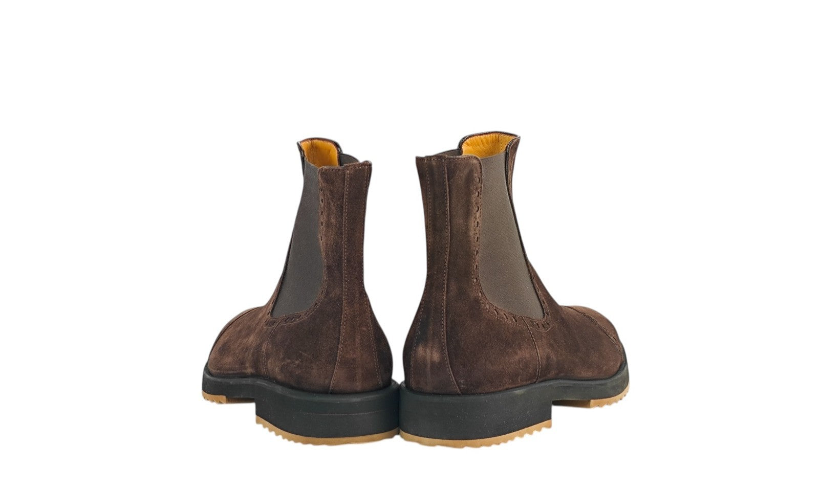 1350$ TESTONI "Pisa" Brown Chelsea Boot Shoes Eco Suede 8 UK / 9 US / 42 IT